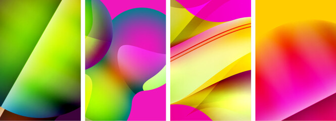 Liquid abstract shapes with gradient colors. Abstract backgrounds for wallpaper, business card, cover, poster, banner, brochure, header, website