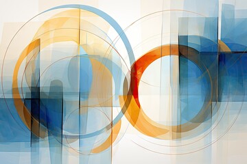 Abstract Overlapping Circles in Soft Watercolor Tones