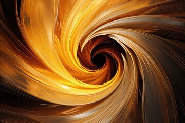 Golden Swirl of Silky Smooth Abstract Waves