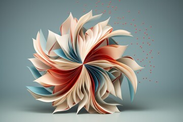 Elegant Floral Twist of Pastel Paper Shapes