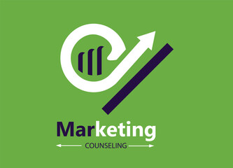 white up arrow on Green background, vector illustration. SEO icon, marketing abstract symbol, 
delivery logotype, financial rating illustration, letter M, bets logo, emblem template.