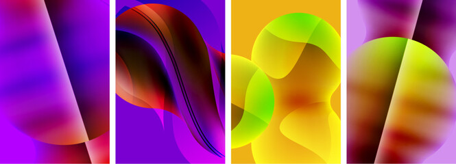 Liquid abstract shapes with gradient colors. Abstract backgrounds for wallpaper, business card, cover, poster, banner, brochure, header, website