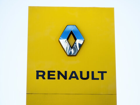 Renault car dealership yard signage. Auckland, New Zealand - February 8, 2024