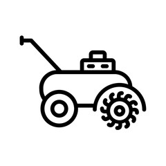 Vector black line icon for Rototillers