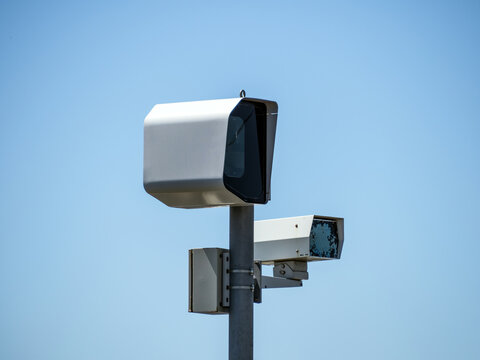 Speed camera traffic control. Auckland, New Zealand - February 8, 2024