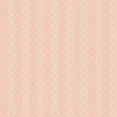hand drawn lines of white, pink squares from stripes. beige repetitive background. vector seamless pattern. retro decorative art. geometric fabric swatch. wrapping paper. design template for textile