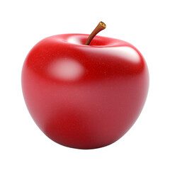 3d red apple isolated on transparent background, png