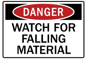 Obraz premium Falling material warning sign watch for falling material