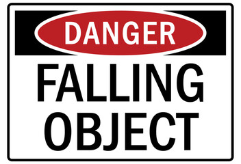 Falling material warning sign falling object