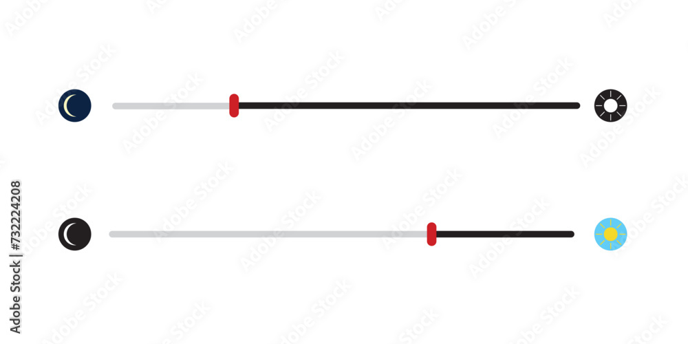 Poster brightness slider level control. contrast and brightness adjustment. design concept for mobile app, 