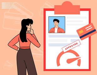 Verification credit card for payment in mobile phone vector illustration 