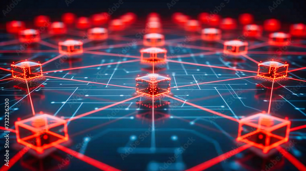 Poster futuristic networking and connectivity, digital technology concept, abstract cyber space and global 