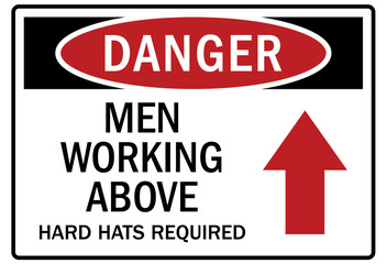 Men working above sign