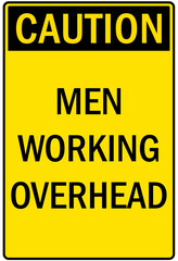 Men working above sign