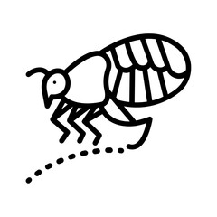 Vector black line icon for Flea