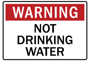 Non potable water sign not drinking water
