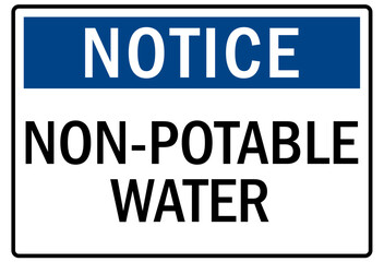 Non potable water sign