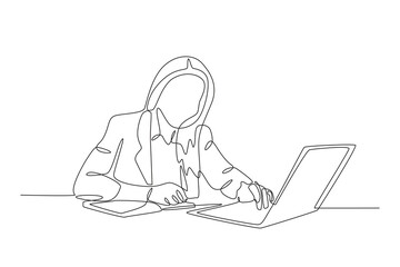 A woman is typing work