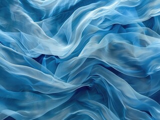 Obraz premium Abstract blue waves or veils background texture
