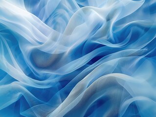 Abstract blue waves or veils background texture