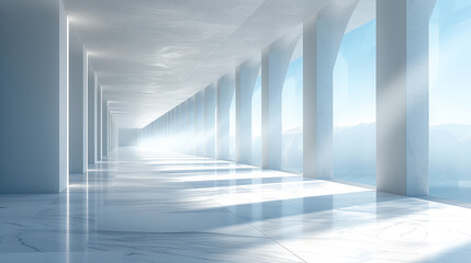 3d render of a corridor. Created with Ai