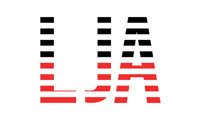 LJA three initial letter iconic line negative space minimal logo design vector template. monogram, abstract, wordmark, business, typography, minimalist, brand, company, flat, modern, unique, simple