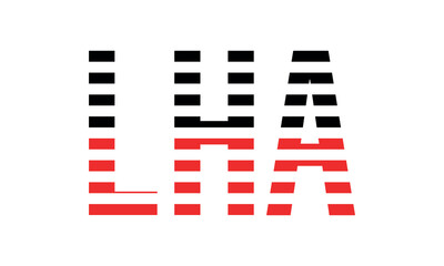 LHA three initial letter iconic line negative space minimal logo design vector template. monogram, abstract, wordmark, business, typography, minimalist, brand, company, flat, modern, unique, simple