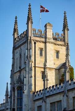 The square tower of Pitt building. Cambridge. Cambridgeshire. United Kingdom
