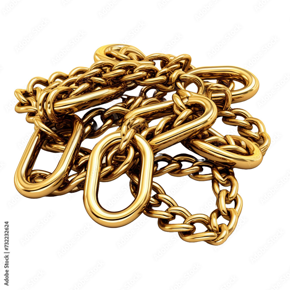 Poster macros of chain pendants isolated on transparent background