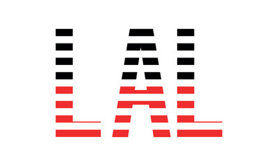 LAL three initial letter iconic line negative space minimal logo design vector template. monogram, abstract, wordmark, business, typography, minimalist, brand, company, flat, modern, unique, simple