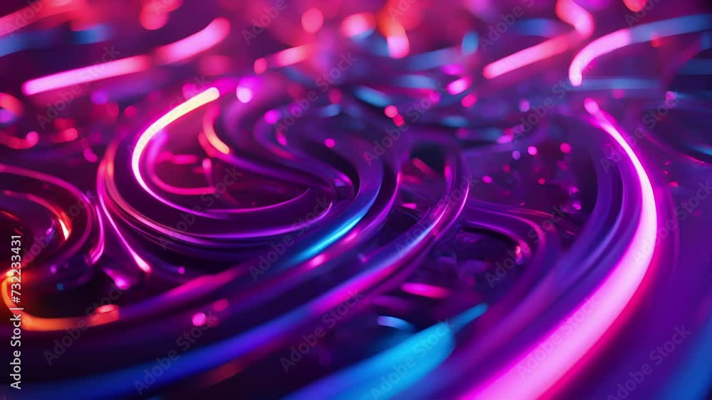 Aufkleber digital neon pathways intertwining with one another as if programmed by a mastermind.