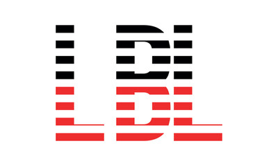 LBL three initial letter iconic line negative space minimal logo design vector template. monogram, abstract, wordmark, business, typography, minimalist, brand, company, flat, modern, unique, simple