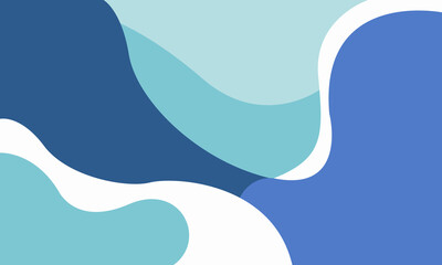 Abstract background with flowing waves of various shades of blue and white creating a calm and serene visual experience - Vector