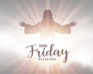 good friday or easter week religious background with light effect - obrazy, fototapety, plakaty