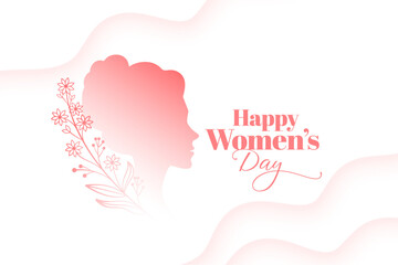 happy womens day greeting card with floral decor