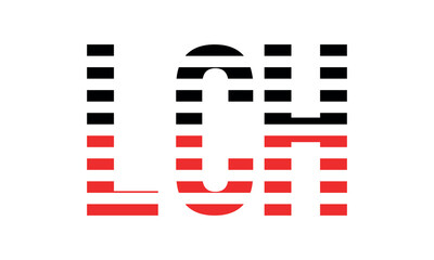 LCH three initial letter iconic line negative space minimal logo design vector template. monogram, abstract, wordmark, business, typography, minimalist, brand, company, flat, modern, unique, simple