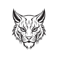 Head of lynx as a mascot isolated on white Stock Vector