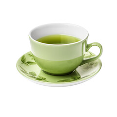Made sweet green tea cup isolated on transparent background