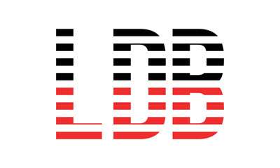 LDB three initial letter iconic line negative space minimal logo design vector template. monogram, abstract, wordmark, business, typography, minimalist, brand, company, flat, modern, unique, simple