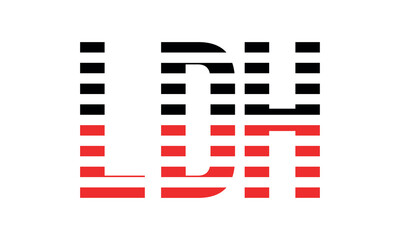 LDH three initial letter iconic line negative space minimal logo design vector template. monogram, abstract, wordmark, business, typography, minimalist, brand, company, flat, modern, unique, simple