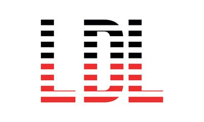 LDL three initial letter iconic line negative space minimal logo design vector template. monogram, abstract, wordmark, business, typography, minimalist, brand, company, flat, modern, unique, simple