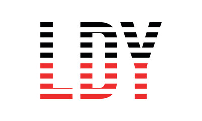 LDY three initial letter iconic line negative space minimal logo design vector template. monogram, abstract, wordmark, business, typography, minimalist, brand, company, flat, modern, unique, simple