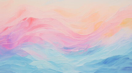 Fuzzy pink blue pink background gradient. Abstract ocean waves sunset, sunrise with gentle brushstrokes. Illustration by Vita for mobile, web graphic resource - obrazy, fototapety, plakaty