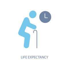 life expectancy concept line icon. Simple element illustration. life expectancy concept outline symbol design.