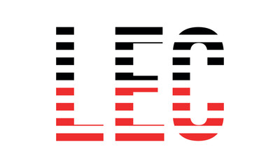 LEC three initial letter iconic line negative space minimal logo design vector template. monogram, abstract, wordmark, business, typography, minimalist, brand, company, flat, modern, unique, simple