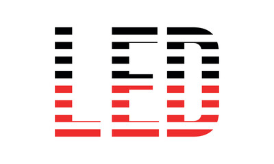 LED three initial letter iconic line negative space minimal logo design vector template. monogram, abstract, wordmark, business, typography, minimalist, brand, company, flat, modern, unique, simple