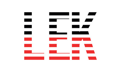 LEK three initial letter iconic line negative space minimal logo design vector template. monogram, abstract, wordmark, business, typography, minimalist, brand, company, flat, modern, unique, simple