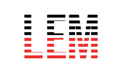 LEM three initial letter iconic line negative space minimal logo design vector template. monogram, abstract, wordmark, business, typography, minimalist, brand, company, flat, modern, unique, simple