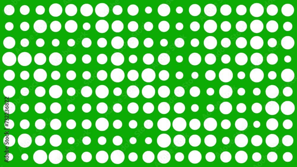 Wall mural white circular dots pattern on green screen background