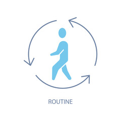 routine concept line icon. Simple element illustration.routine concept outline symbol de sign.
